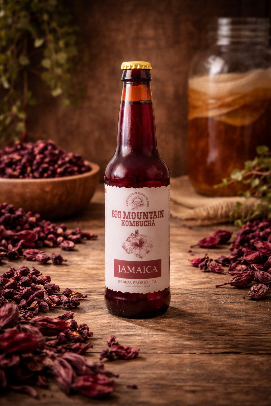 kombucha de jamaica (12 pack)